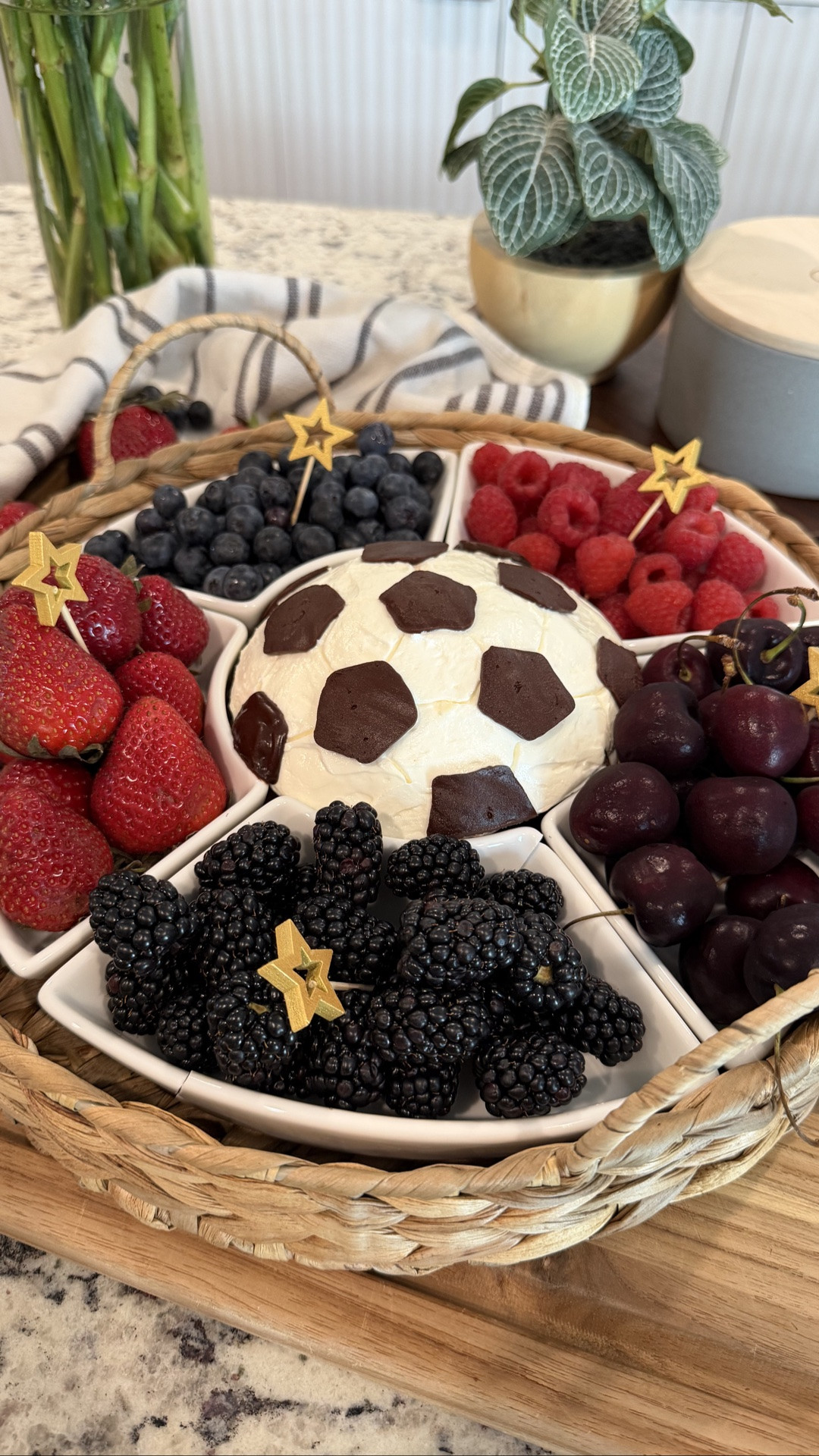Some things are just more fun with a theme. 😂⚽️🇺🇸

This soccer ball is actually my favorite 2-ingredient fruit dip, dressed up for game day. It’s easy to make, fun to serve, and always one of the first things to disappear.

Fruit Dip
• 8 oz cream cheese, softened
• 7 oz marshmallow fluff

Mix until smooth, shape into a dome, then decorate with chocolate ganache (or melted chocolate) to create the soccer ball pattern.

✨ SAVE this for your next soccer party or game day.
✨ SHARE with someone who loves a themed snack.
✨ Comment SOCCER and I’ll send you the details on everything you see. (Make sure you’re following me @thejessicaregan so I can DM you the details)
✨ FOLLOW for more easy recipes, fun food ideas, and mom-friendly entertaining.

#LTKfoodie #LTKHome #LTKdayinmylife