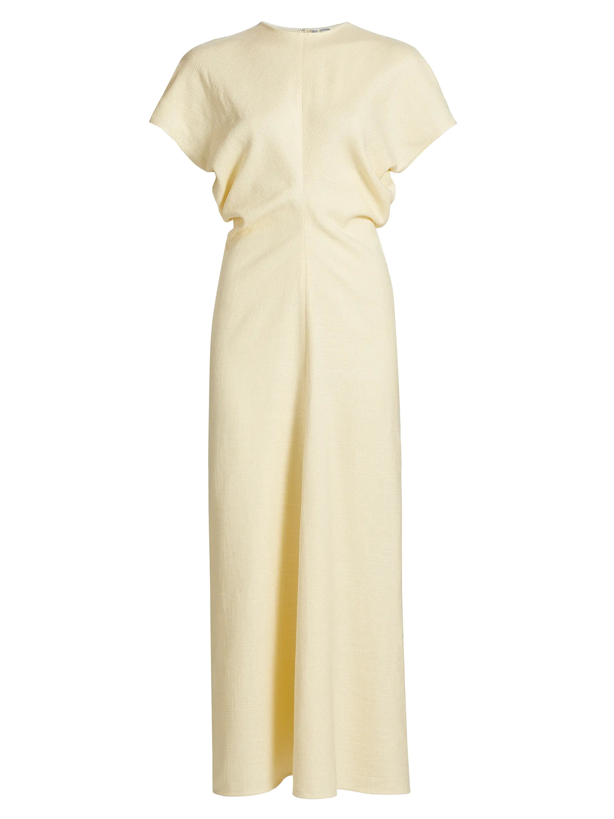 Toteme Crinkled Slouch-Waist Midi-Dress | Saks Fifth Avenue | Saks Fifth Avenue