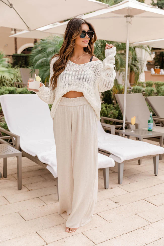 Stolen Kiss Taupe Beach Pants | Pink Lily