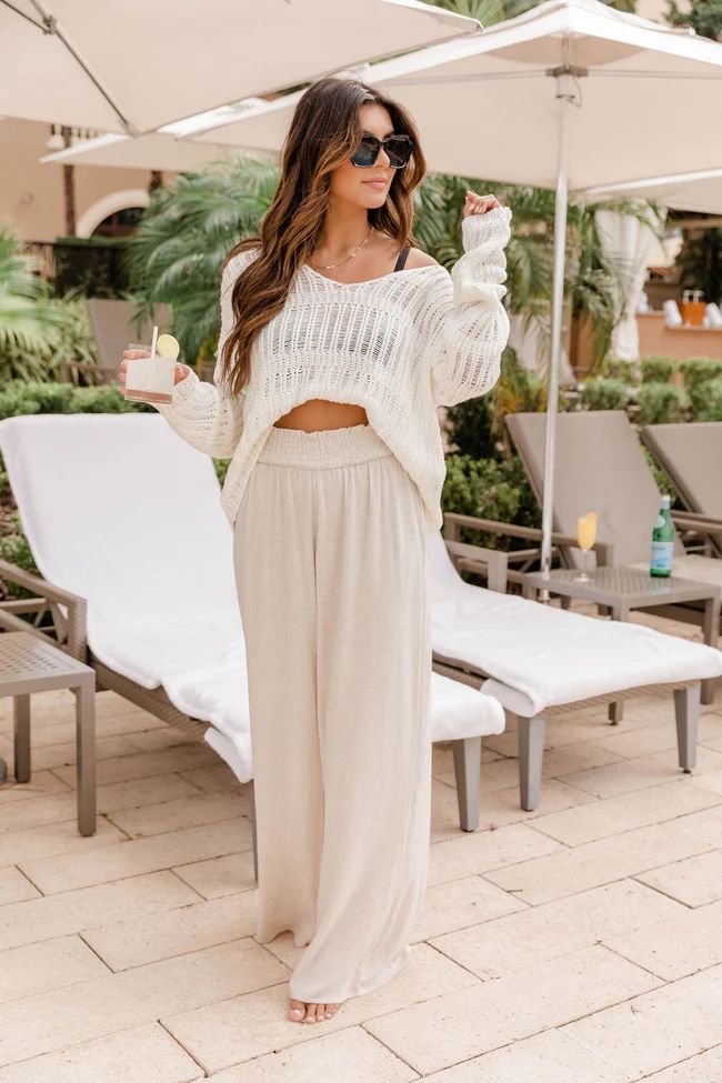Stolen Kiss Taupe Beach Pants | Pink Lily