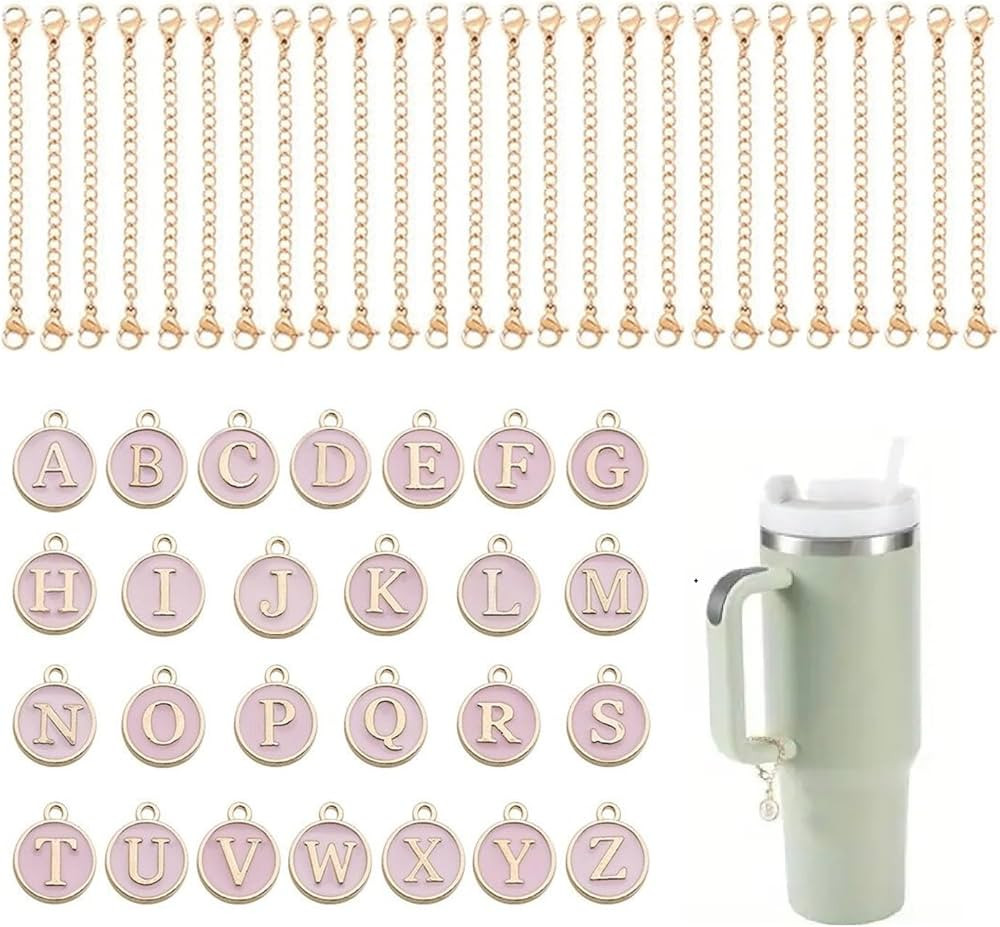 RF REENFAYA Cup Charm Keychain Handle Stanley 40oz 30oz Tumbler Accessories 26 A-Z Letter with Go... | Amazon (US)