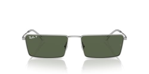 Ray-Ban RB3741 Emy Sunglasses, Silver/Dark Green Polarized, 59 mm | Amazon (US)