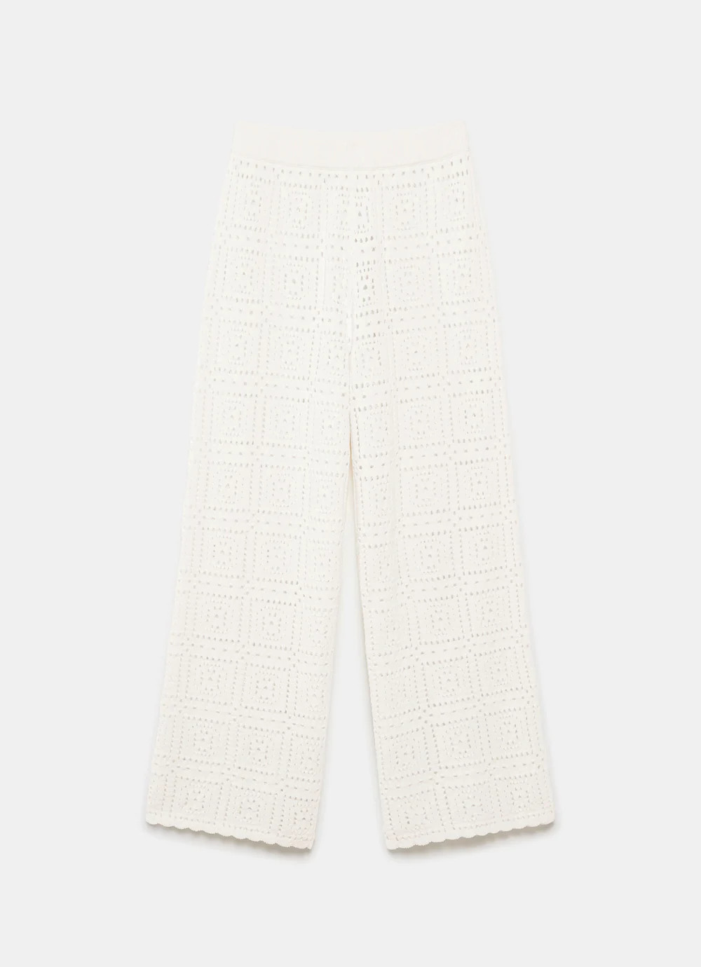 White Crochet Knit Trousers | Mint Velvet