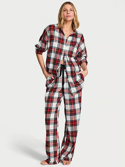 Flannel Oversized Long Pajama Set, Print, Xlreg - Women's Sets - Victoria's Secret | Victoria's Secret (US / CA )