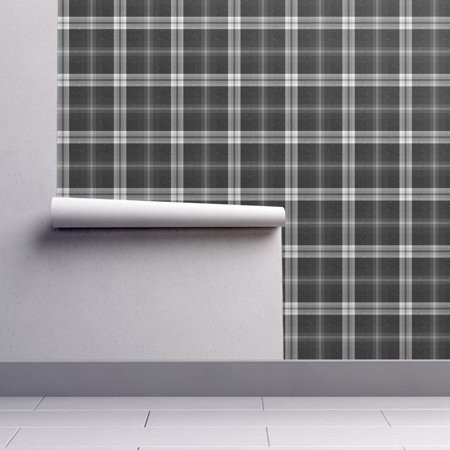 Peel-and-Stick Removable Wallpaper Galaxy Plaid Black And White Tartan Modern | Walmart (US)