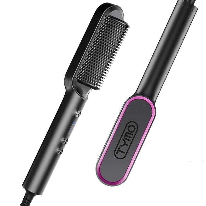 Hair Straightener Brush, TYMO Ring Hair Straightener Comb Straightening Brush for Women with 5 Te... | Amazon (US)