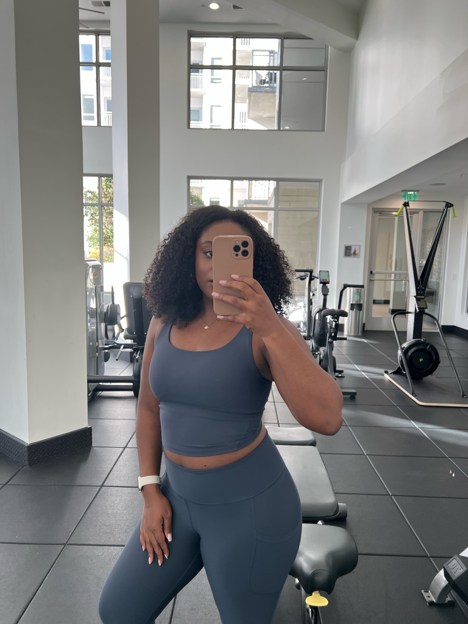 Workout set from Old Navy. Wearing a size Medium in both the top and bottom. 

#LTKStyleTip #LTKActive #LTKFindsUnder50