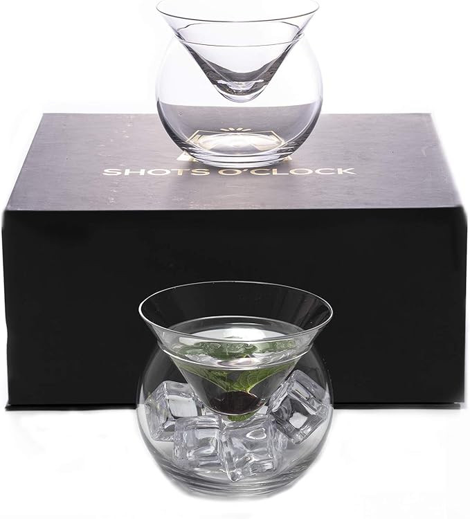 LEMONSODA Stemless Martini Glasses with Chiller Set of 2 - Stemless Martini Cocktail Glasses for ... | Amazon (US)