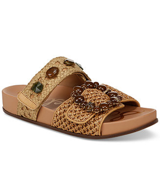 Sam Edelman Women's Regan Embellished Woven Footbed Sandals - Macy's | Macy's