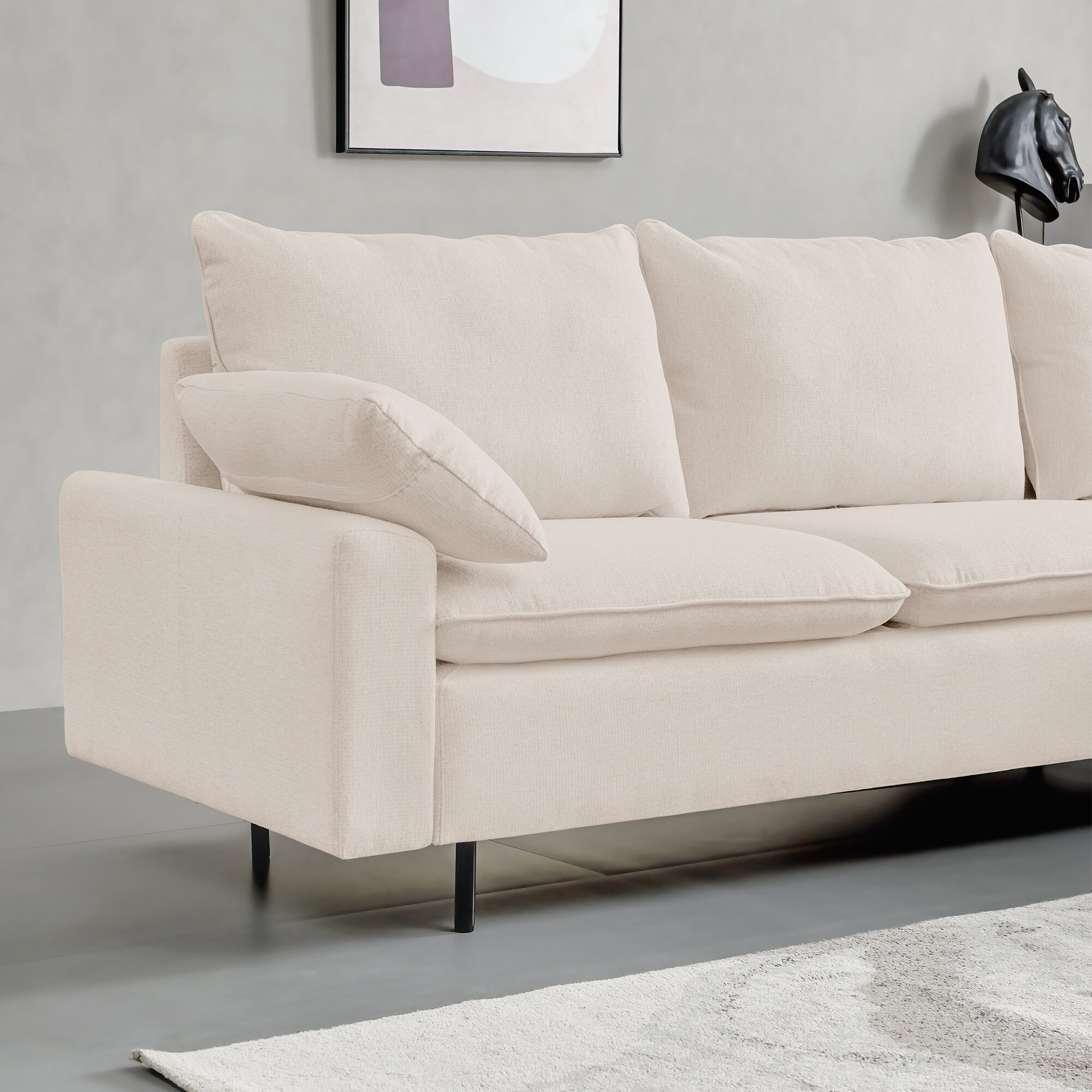 L-Shaped Sectional Sofa with Thick Cushion Seats for Cozy Lounging | Bed Bath & Beyond