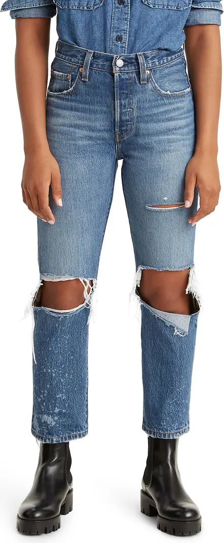 Levi's® 501® Ripped High Waist Straight Leg Jeans | Nordstrom | Nordstrom