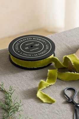 Antiqued Frayed Velvet Ribbon | Terrain