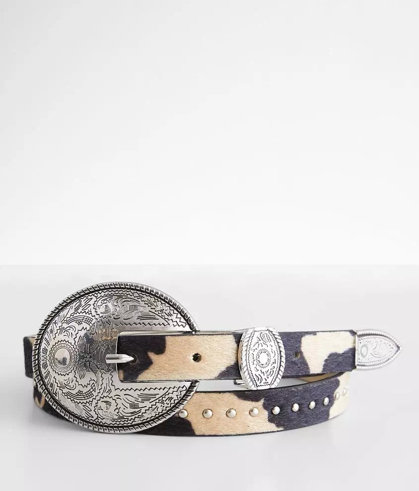Western Cow Print Belt | Buckle