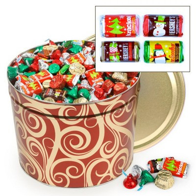 920 pcs Christmas Gift Tin with Hershey's Holiday Chocolate Candy Mix (14 lb) | Target