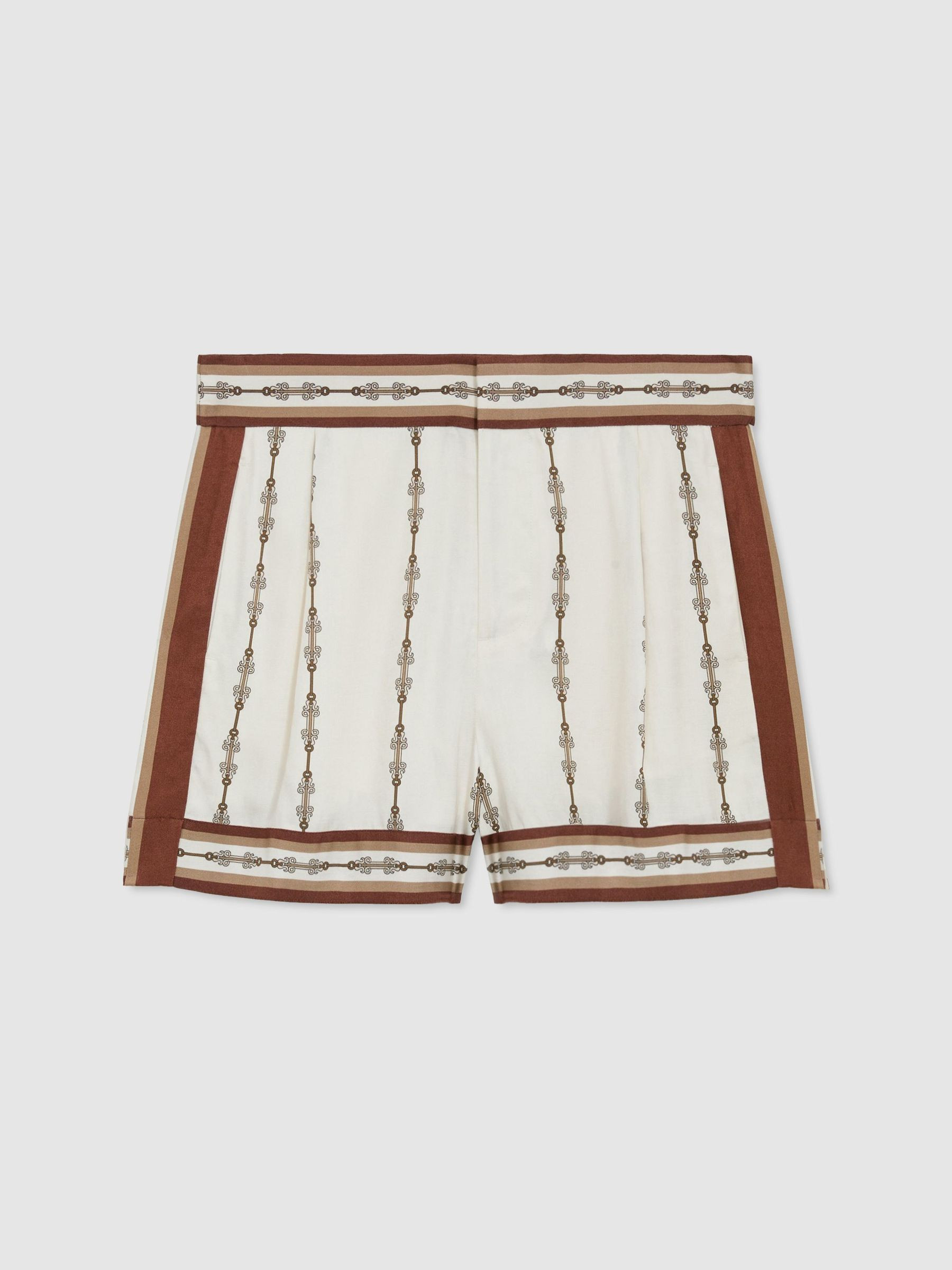 Reiss Chain-Print Shorts in Ivory - REISS | Reiss UK