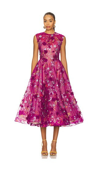 Bronx and Banco Saba Floral Midi Dress in Purple. - size S | Revolve Clothing (Global)
