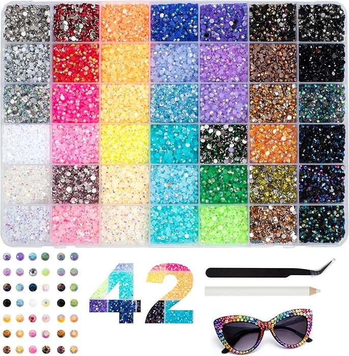 42 Colors Rhinestones for Bedazzling, 32000+pcs Bedazzle Kit, 3mm Flatback Gems for Crafting, Bed... | Amazon (CA)