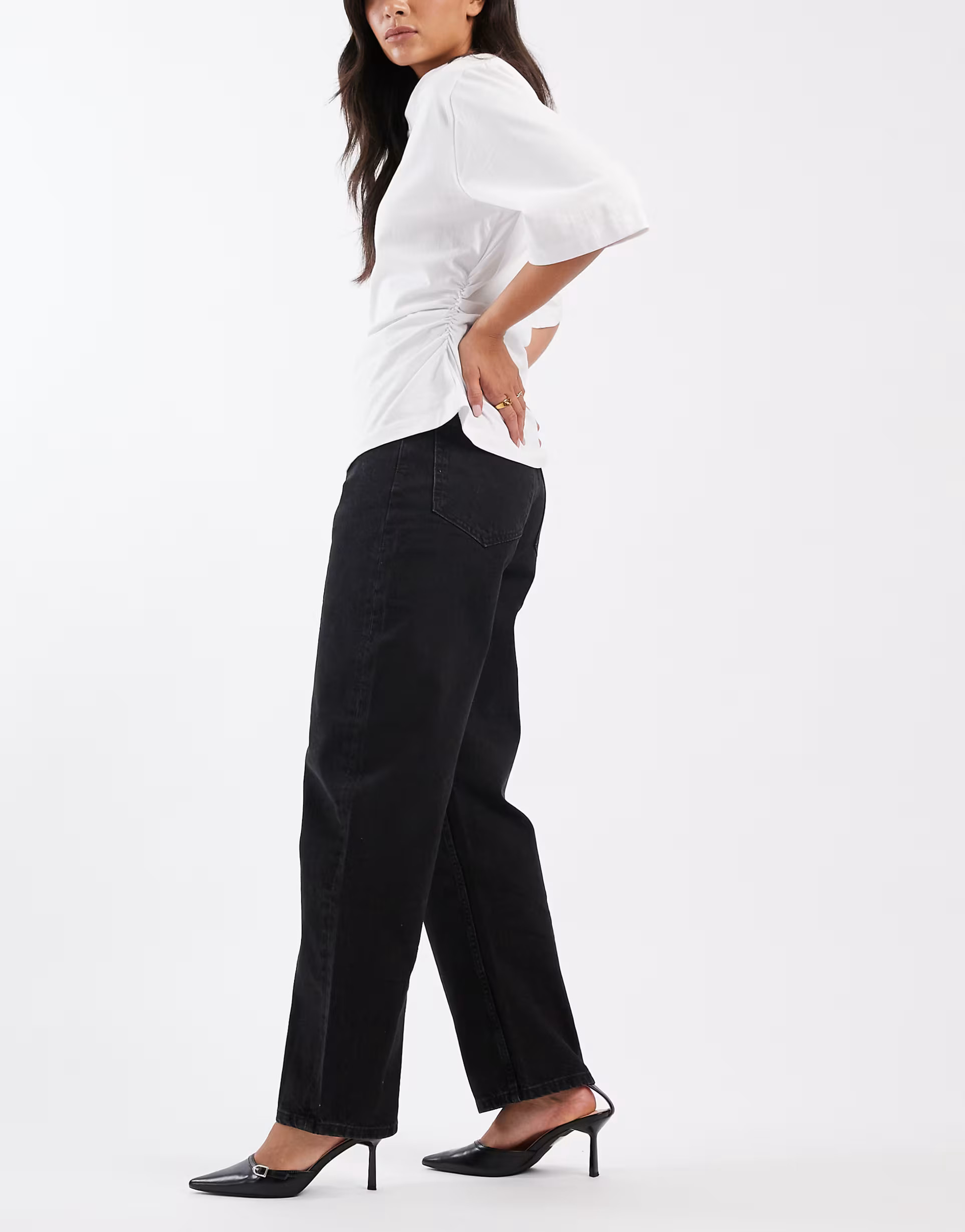 ASOS DESIGN slim barrel jeans in washed black  | ASOS | ASOS (Global)