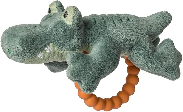Mary Meyer Soft Baby Rattle with Soothing Teether Ring, 6-Inches, Afrique Alligator | Amazon (US)