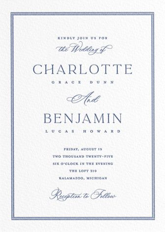 "Starboard" - Customizable Letterpress Wedding Invitations in Blue by Pixel and Hank. | Minted