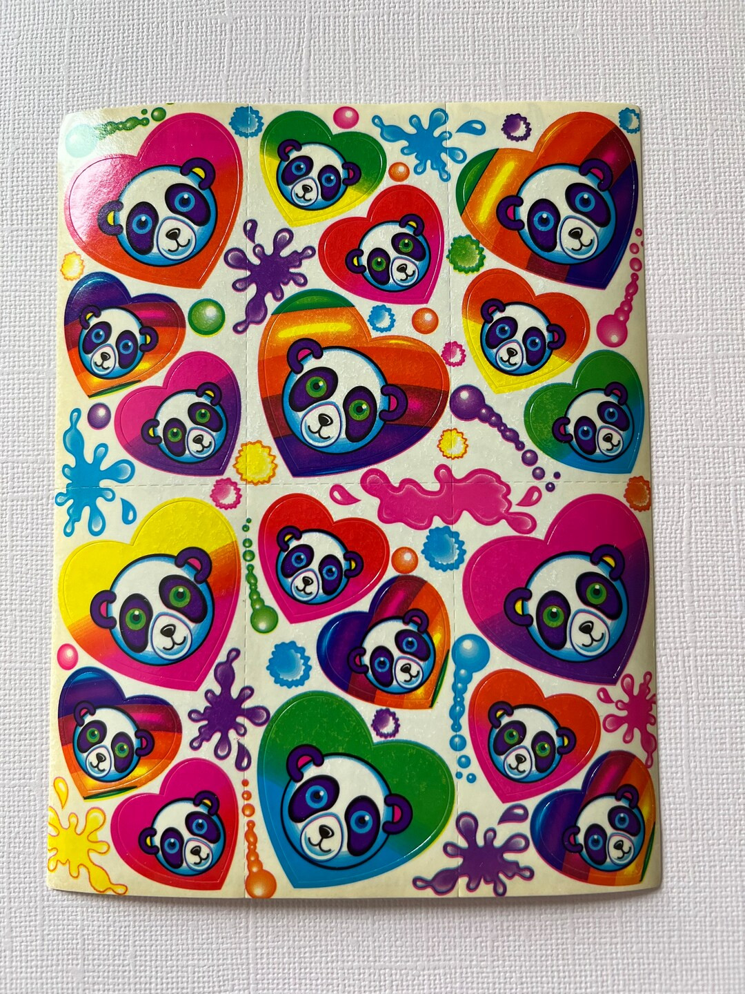 Vintage Lisa Frank Panda Paint Splatter Sticker Sheet Complete 1990s S162 - Etsy | Etsy (US)