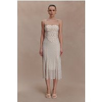 Willa Gathered Mesh Midi Dress / Polka Dot | MESHKI | XS | MESHKI US