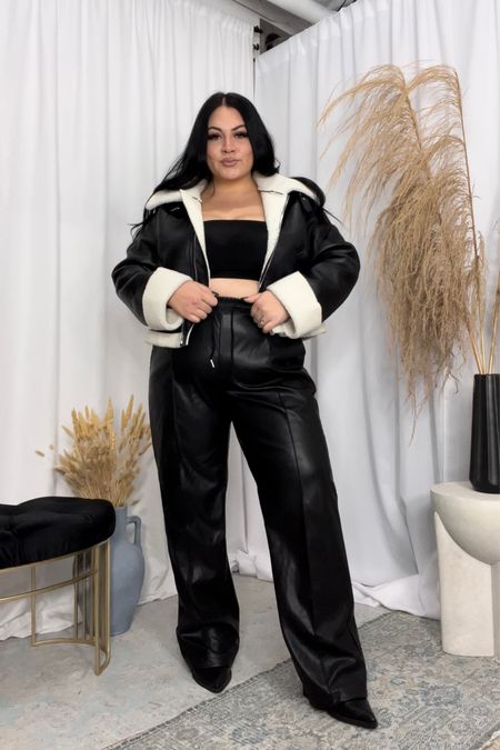 Size 14 in the faux leather pants
Size 14 in the aviator jacket
Size 14 in the bandeau tops 

Plus size fashion, plus size clothes, date night outfit, plus size streetwear 

#LTKcurves #LTKFind #LTKstyletip