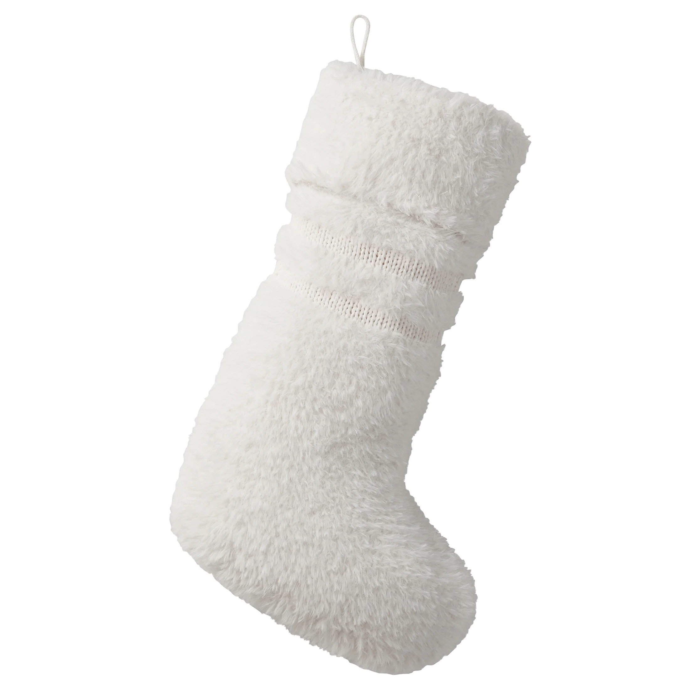 My Texas House Lilian Ivory Stripe Chenille Christmas Stocking, 20" x 10" | Walmart (US)