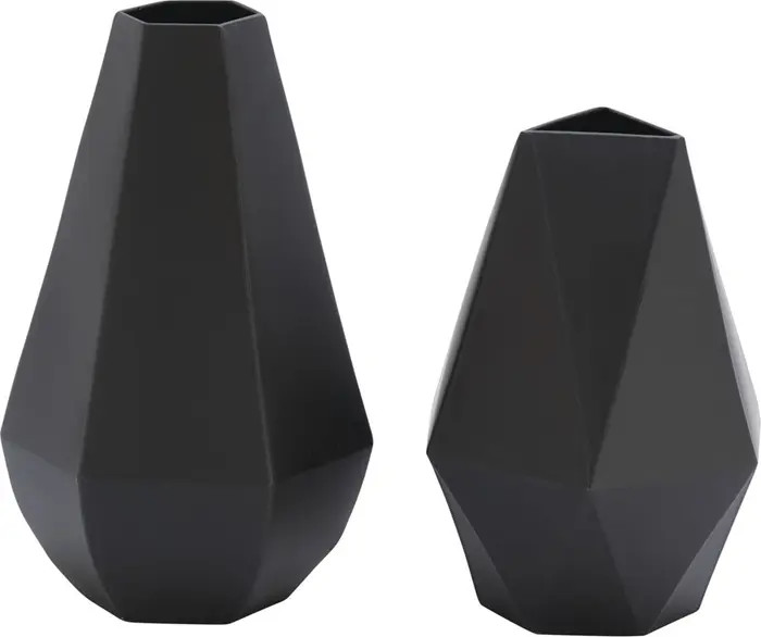 WILLOW ROW Black Metal Contemporary Vase - Set of 2 | Nordstromrack | Nordstrom Rack