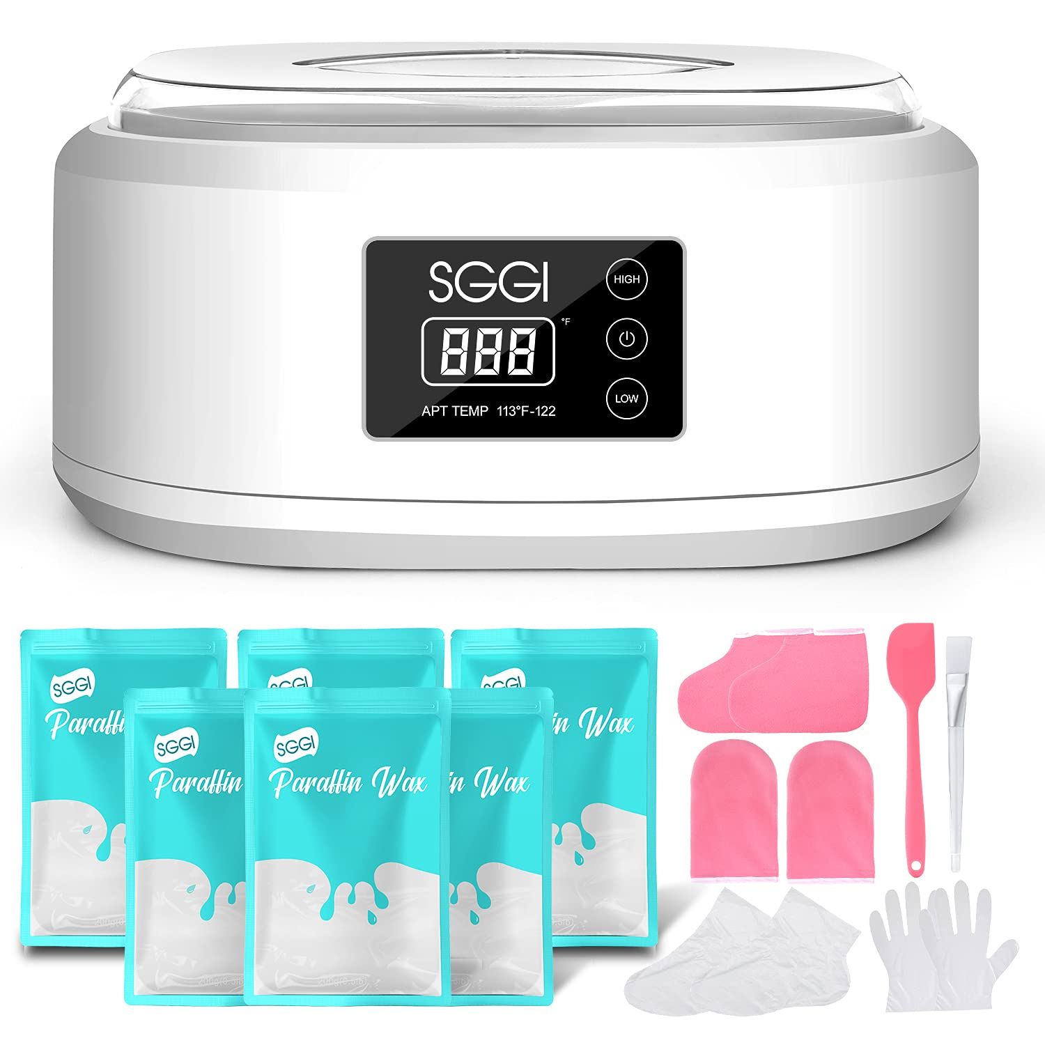 Paraffin Wax Machine for Hands and Feet SGGI Digital Wax Warmer 3000ML Lager Capacity with 6 Pack... | Amazon (US)