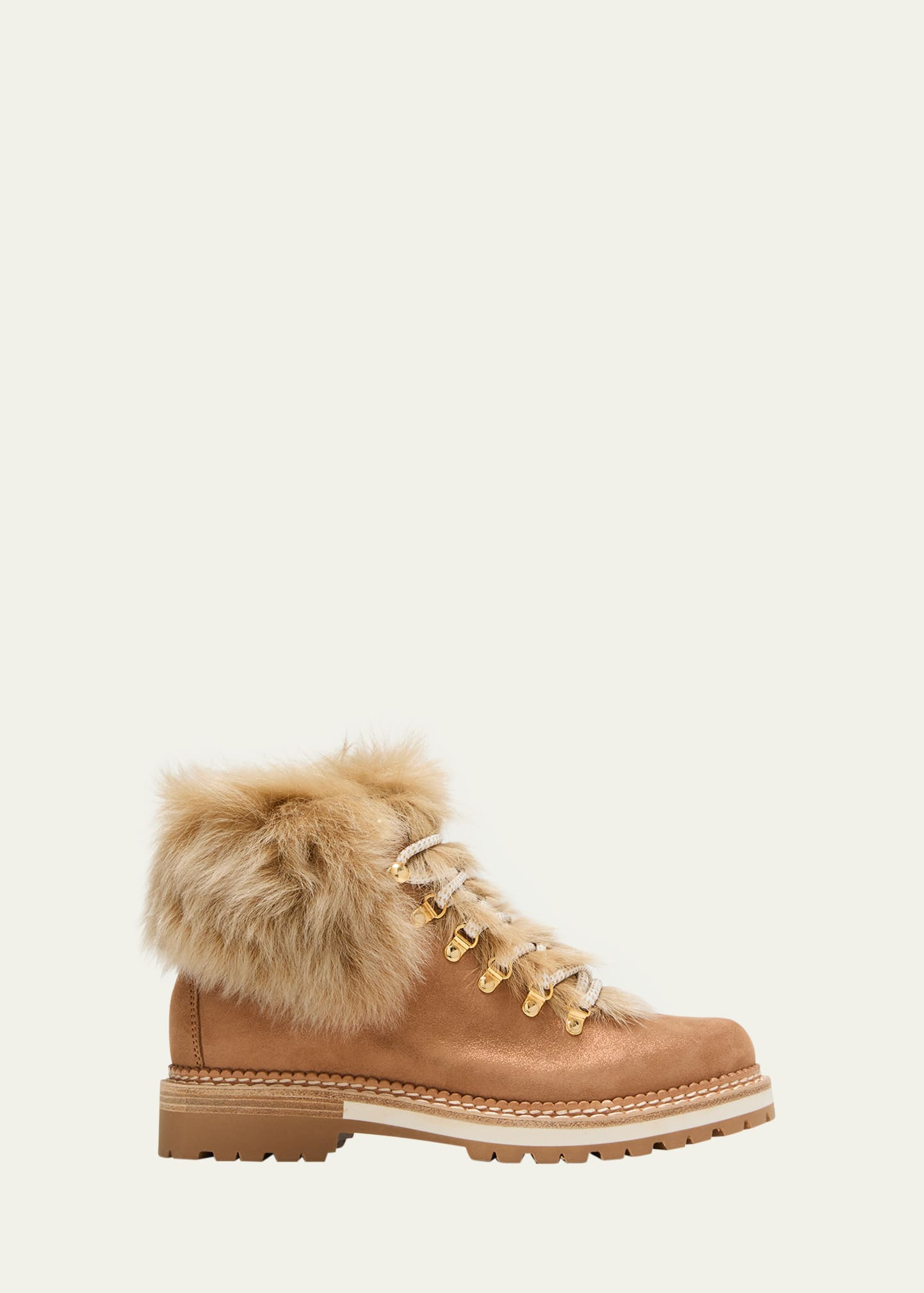 Montelliana 1965 Clara Suede Shearling Hiker Boots | Bergdorf Goodman
