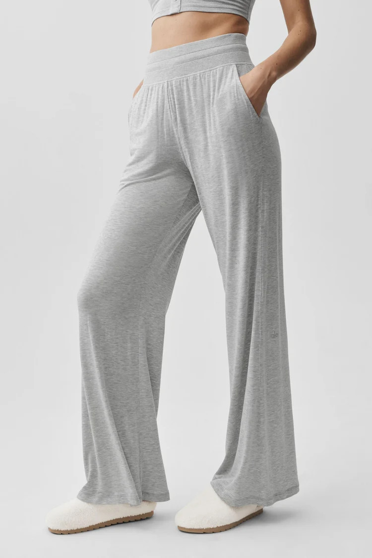 Semi-Sheer Delicate Lounge Flare Pant (Long) | Alo Yoga