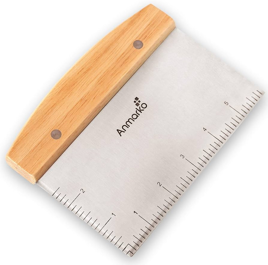 Dough Cutter for Bread and Pizza Dough - Stainless Steel Metal Griddle Scraper Chopper - Multipur... | Amazon (US)