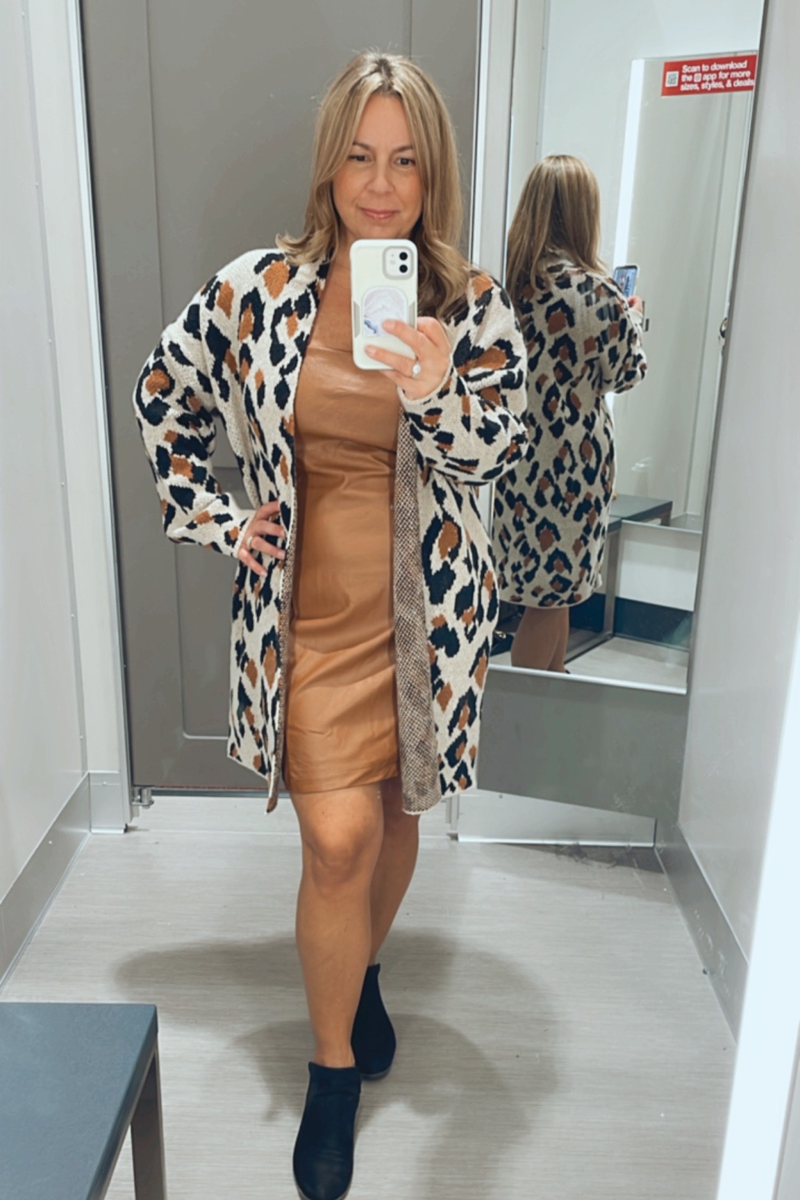 Faux leather dress wearing a large but would size down
Leopard cardigan in a medium
Boots tts







Fall dresses, fall outfits, midsize fashion, work outfit, date night, fashion over 40, Target style

#LTKworkwear #LTKHoliday #LTKcurves