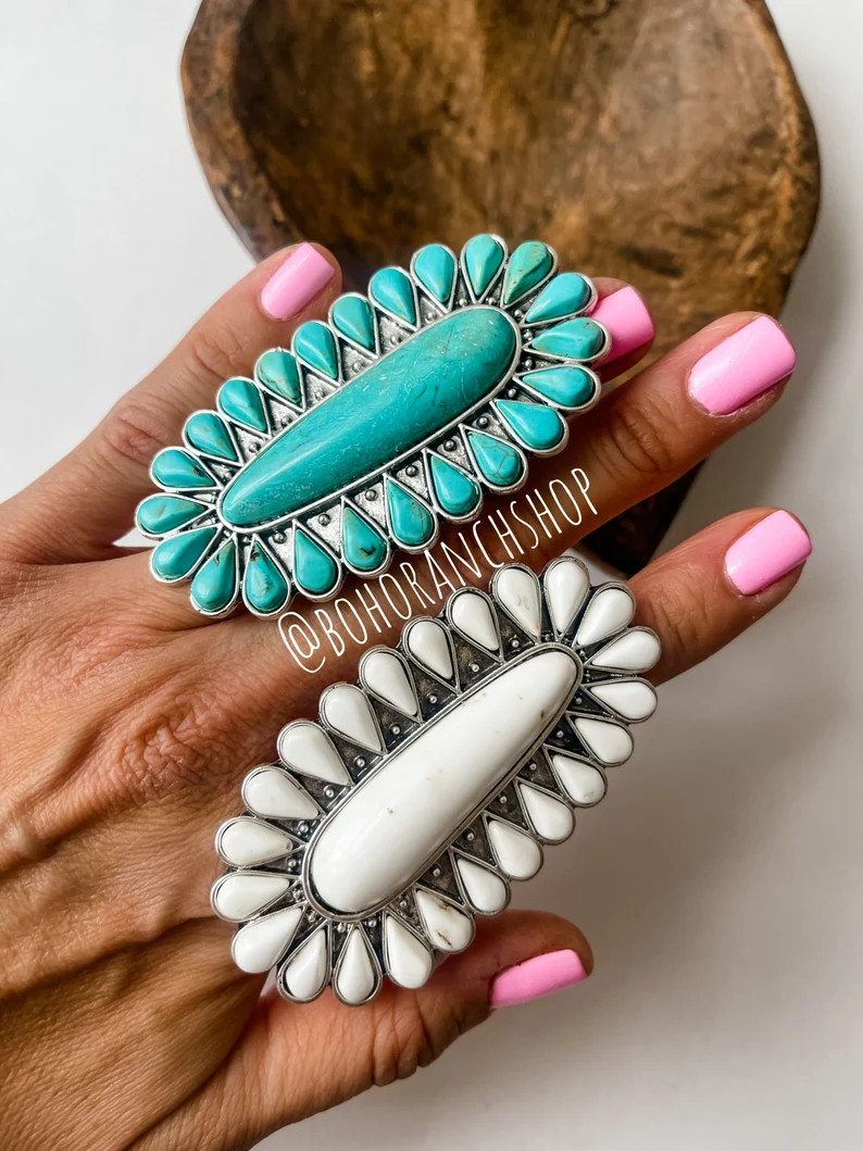 STATEMENT BIG RING Oversized Western Ring Statement Ring Adjustable Ring Southwestern Turquoise C... | Etsy (US)