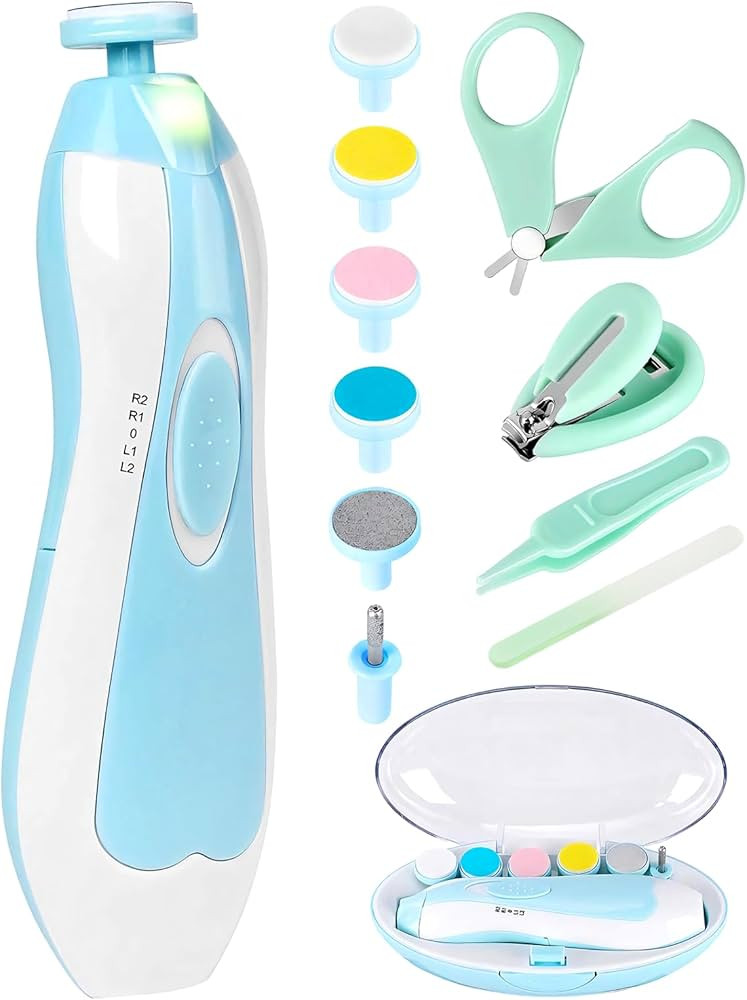 Baby Nail Trimmer Electric-12 in 1 Baby Nail Clippers Safe Baby Nail File Kit with a Nail Clipper... | Amazon (US)