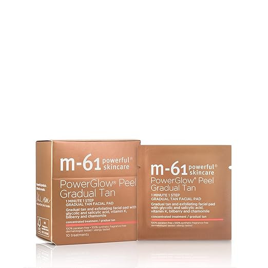 M-61 PowerGlow® Peel Gradual Tan - 10 Treatments- 1-minute, 1-step exfoliating and gradual tan g... | Amazon (US)