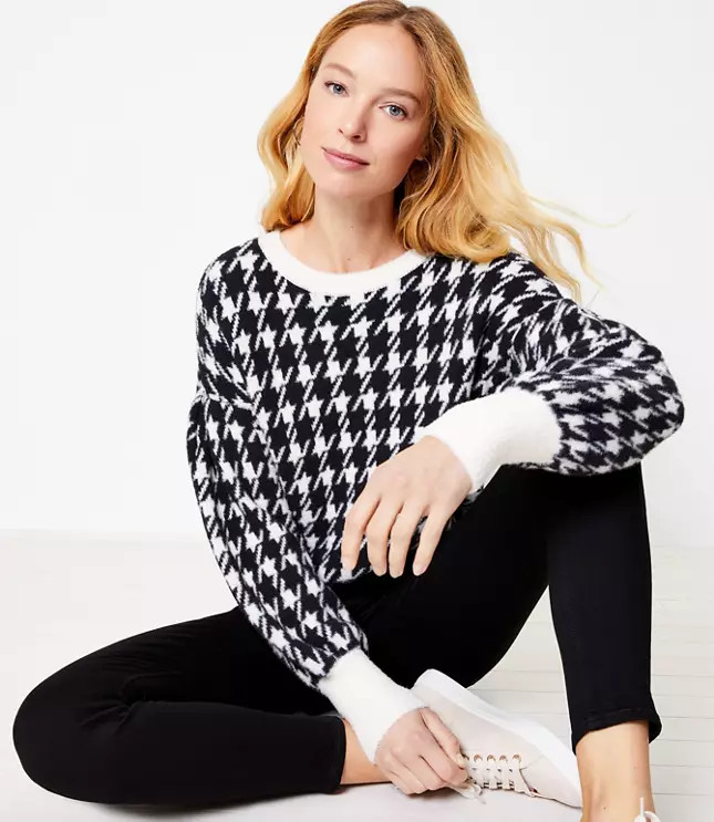 Houndstooth Sweater | LOFT | LOFT