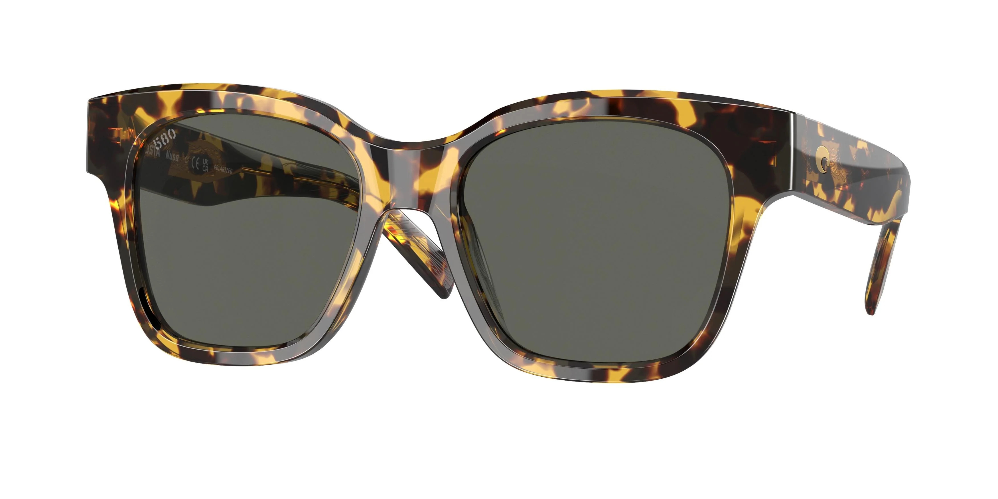 Costa Del Mar Nusa 2016 Sunglasses 201603 - Tortoise - Gray Women Square | Designer Optics