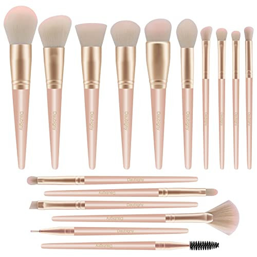 Makeup Brushes,Daubigny 16Pcs Silver Premium Synthetic Makeup Brush Set with Professional Foundation Brushes Powder Concealers Eye shadows Blush Makeup Brush for Perfect Makeup(Pink) | Amazon (US)