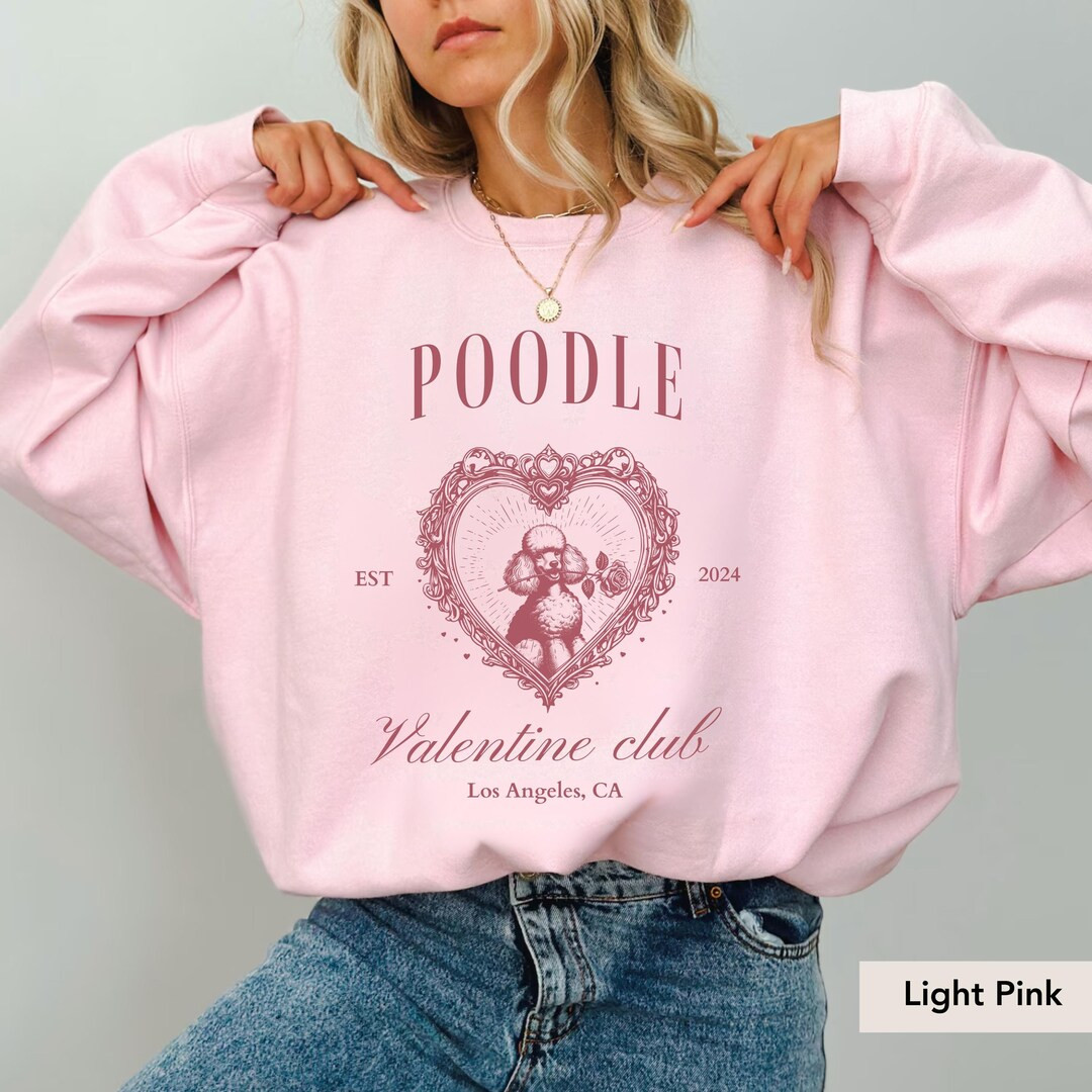 Custom Poodle Valentine Club Sweatshirt, Poodle Gift, Poodle Valentine, Dog Mom Crewneck, Poodle ... | Etsy (US)