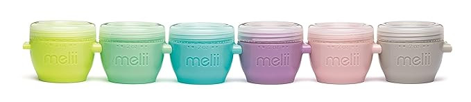 melii Snap & Go Baby Food Storage Containers - 6 Pack, Multicolored 2 oz Stackable Snack Containe... | Amazon (US)