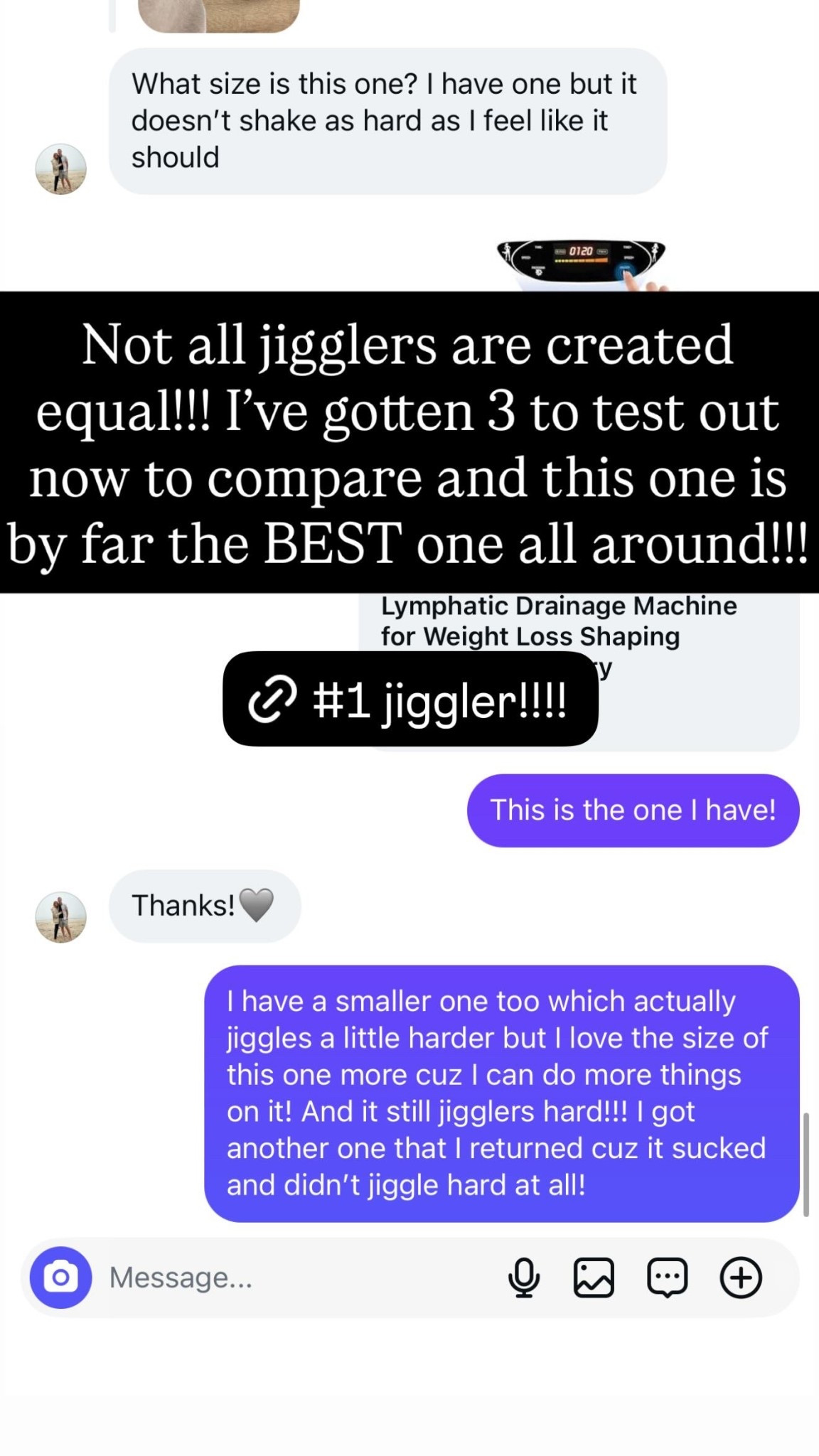 Not all jigglers are created equal!!! I’ve gotten 3 to test out now to compare and this one is by far the BEST one all around!!!