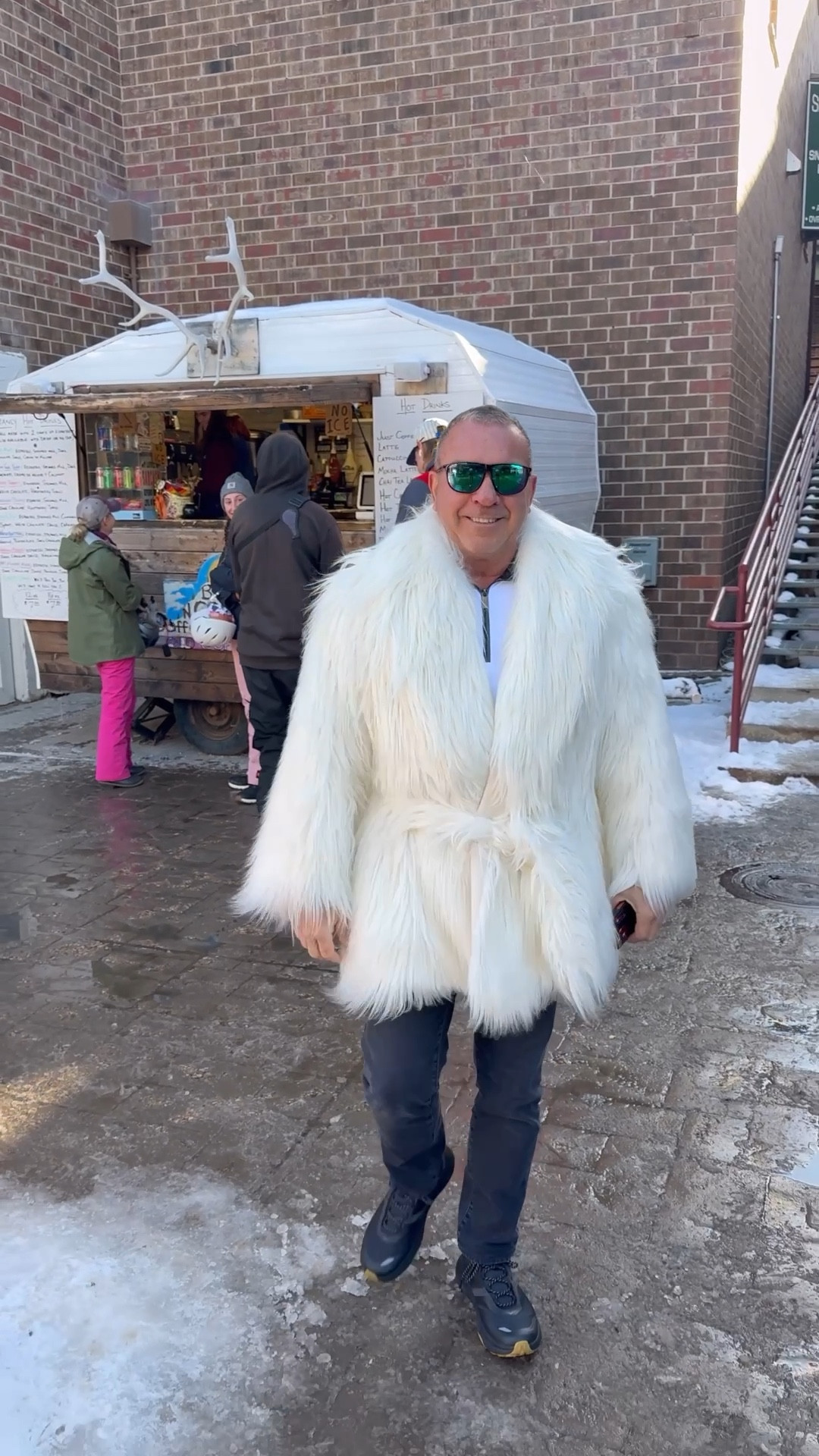 Faux fur coat. My husband is wearing a size XS | US4 (he usually wears a Size L)

#LTKMens #LTKootd #LTKSaleAlert