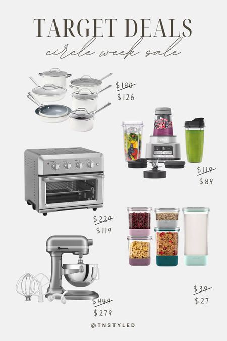 @target circle week sale // target deals on home kitchen essentials // kitchen appliances, cookware set, super blender, storage canister, oven toaster, stand mixer

#LTKxTarget #LTKsalealert #LTKhome