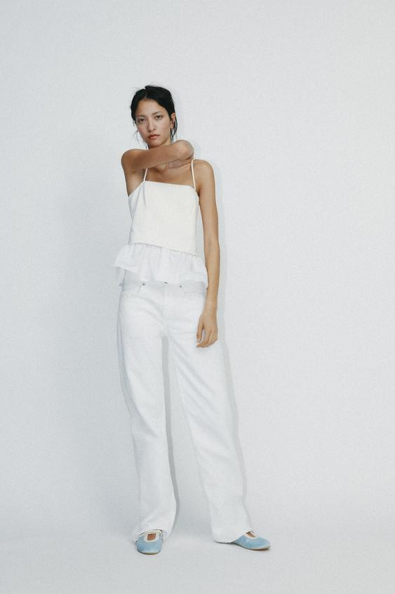 MIXED POPLIN TOP | Zara US