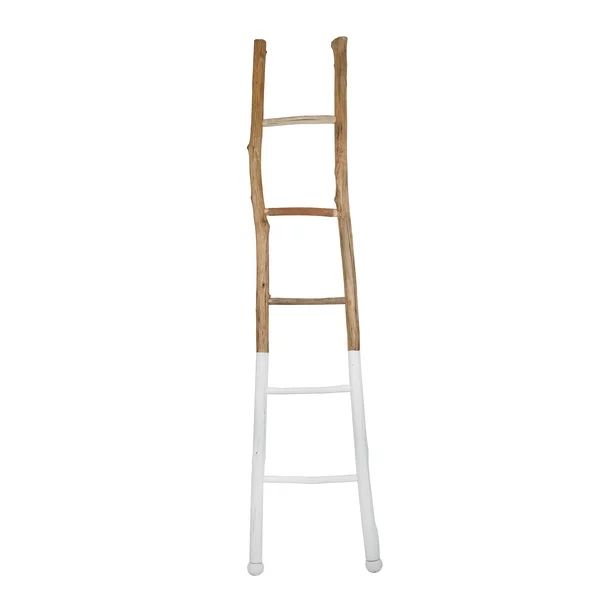 Creative Co-Op 72.5"H Decorative Fir Wood Ladder with White Dipped Section - Walmart.com | Walmart (US)