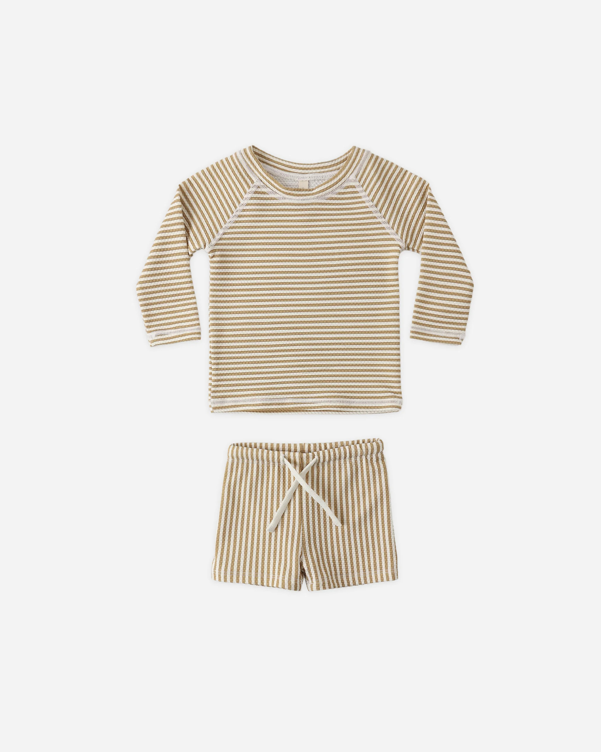 Finn Rashguard + Short Set Honey Stripe Small | Rylee + Cru