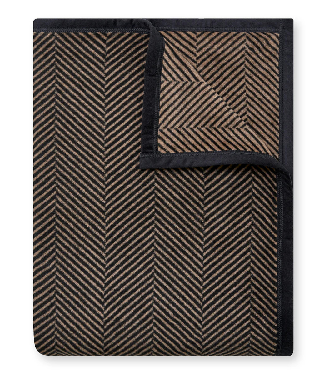 Harborview Herringbone Black Walnut Throw Blanket | ChappyWrap | ChappyWrap