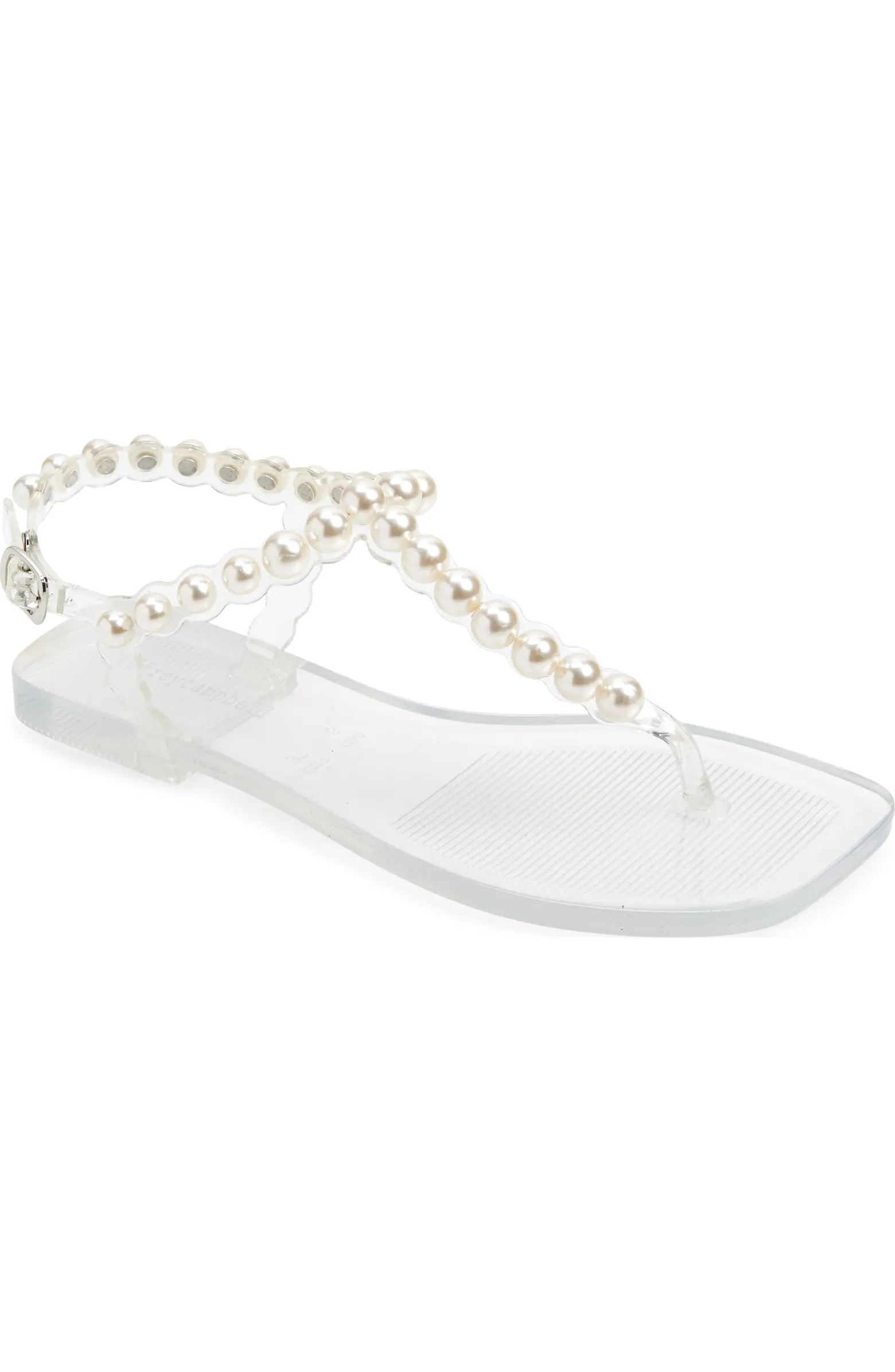 Pearlesque Imitation Pearl Ankle Strap Sandal (Women) | Nordstrom